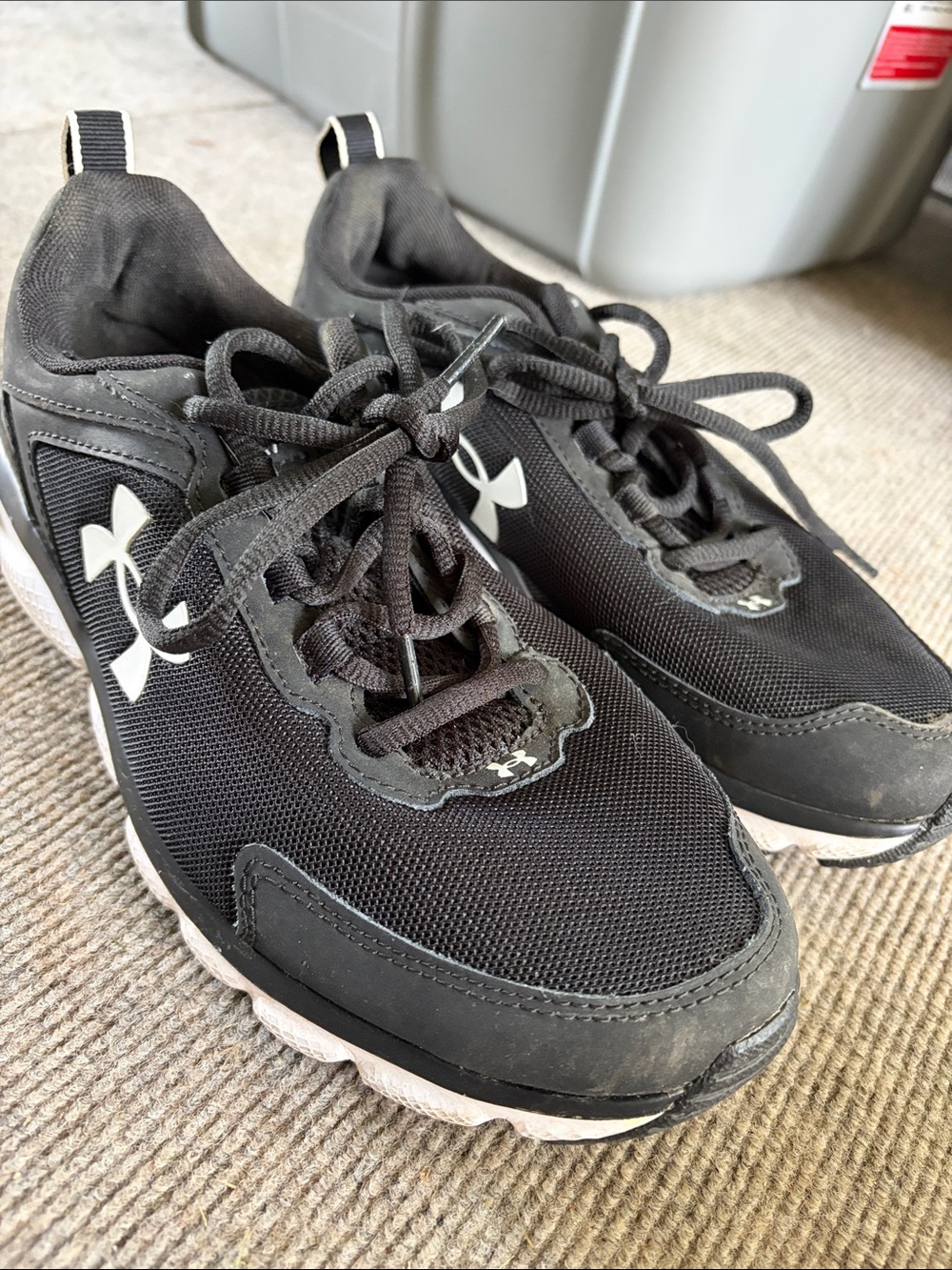 Under Armour Black and White Athletic Sneakers for Women
